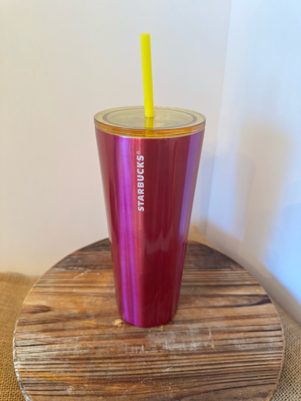 New 🌷Starbucks pink and yellow Metal Tumbler